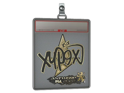 Placa de pegatinas | Xyp9x (dorada) | Amberes 2022