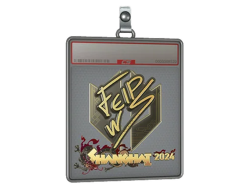 Placa de pegatinas | felps (dorada) | Shanghái 2024