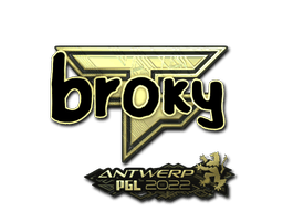 Adesivo | broky (Dourado) | Antuérpia 2022