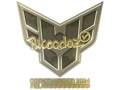 Naklejka | nicoodoz (złota) | Kopenhaga 2024