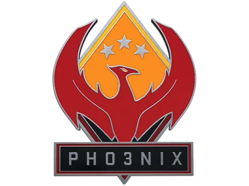 Anstecknadel: Phoenix (Echt)