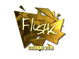 Klistermärke | flusha (Guld) | Cologne 2016