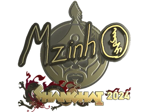 Klistermärke | mzinho (guld) | Shanghai 2024
