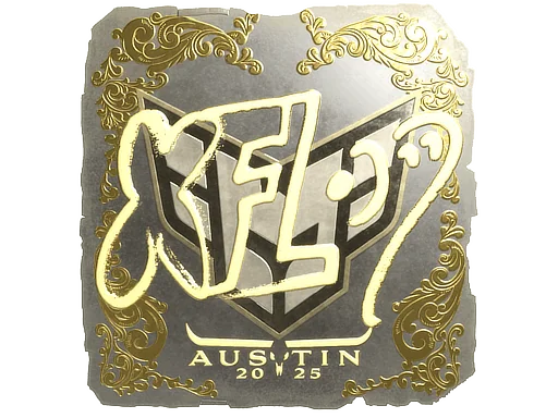 Klistermärke | xfl0ud (guld) | Austin 2025