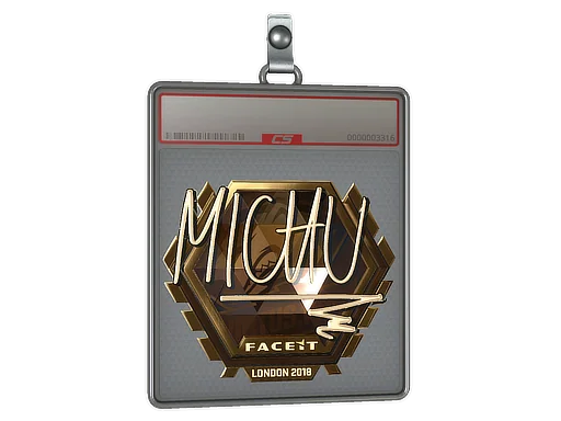 Placa de Adesivo | MICHU (Dourado) | Londres 2018