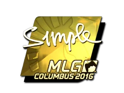 Aufkleber | s1mple (Gold) | MLG Columbus 2016
