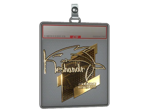 Placa de pegatinas | keshandr (dorada) | Boston 2018