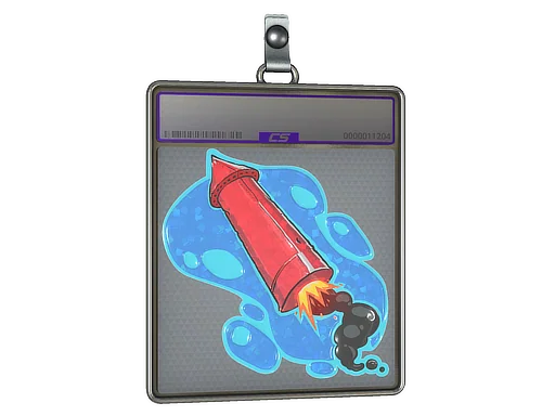 Sticker Slab | Big Red Rocket (Glitter)