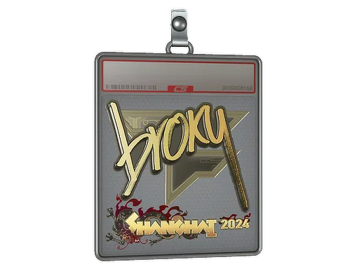 Placa de Adesivo | broky (Dourado) | Xangai 2024