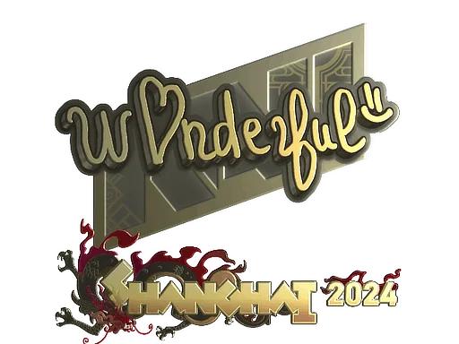 Klistermärke | w0nderful (guld) | Shanghai 2024