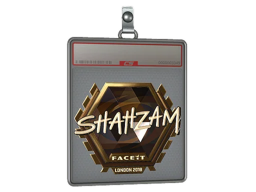 Placa de Adesivo | ShahZaM (Dourado) | Londres 2018