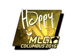 Pegatina | Happy (dorada) | MLG Columbus 2016