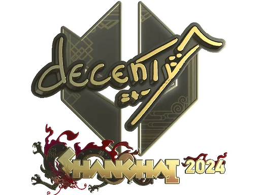 Pegatina | decenty (dorada) | Shanghái 2024