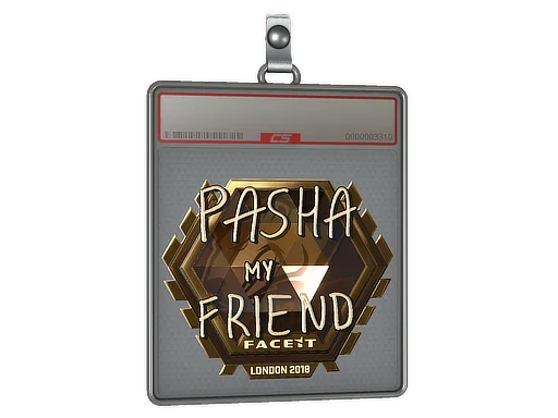 Placa de pegatinas | pashaBiceps (dorada) | Londres 2018