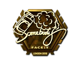 Naklejka | somebody (złota) | Londyn 2018