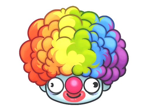 Aufkleber | Clown-Perücke