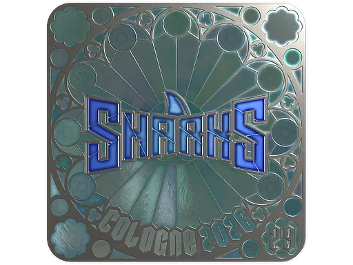 Pegatina | Sharks Esports (reflectante, con clasificación) | Colonia 2026