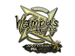 Pegatina | hampus (dorada) | Amberes 2022