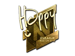 Naklejka | Happy (złota) | Boston 2018