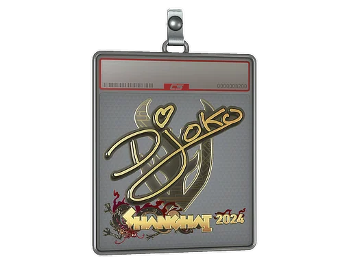 Placa de pegatinas | Djoko (dorada) | Shanghái 2024