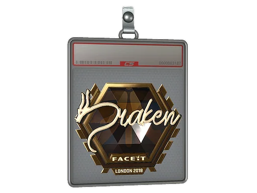 Klistermärkesfodral | draken (Guld) | London 2018