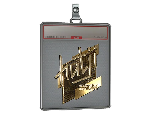 Placa de pegatinas | hutji (dorada) | Boston 2018