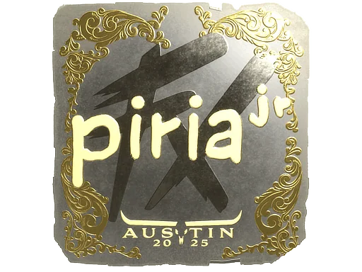 Klistermärke | piriajr (guld) | Austin 2025