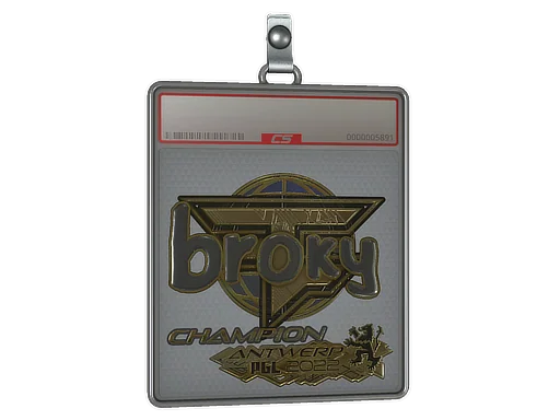 Placa de Adesivo | broky (Dourado) | Campeões do Antuérpia 2022