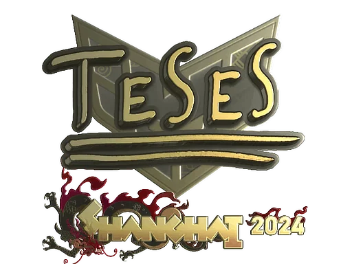 Klistermärke | TeSeS (guld) | Shanghai 2024