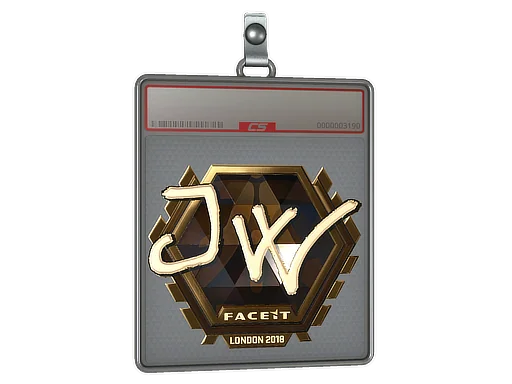 Placa de Adesivo | JW (Dourado) | Londres 2018