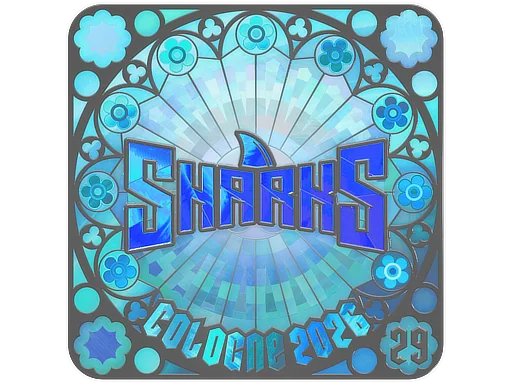 Pegatina | Sharks Esports (holográfica, con clasificación) | Colonia 2026