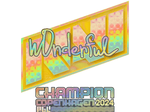 Naklejka | w0nderful (holograficzna, mistrz) | Kopenhaga 2024