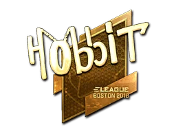 Klistermärke | Hobbit (Guld) | Boston 2018