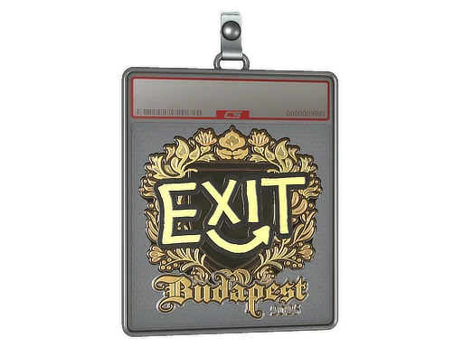 Placa de Adesivo | exit (Dourado) | Budapeste 2025