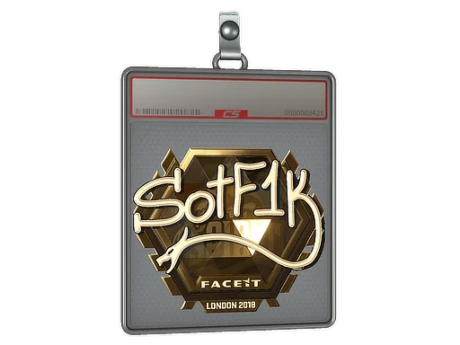 Placa de Adesivo | S0tF1k (Dourado) | Londres 2018