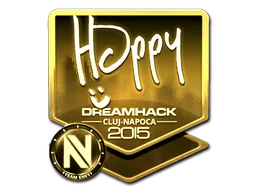 Naklejka | Happy (złota) | Kluż-Napoka 2015