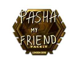Pegatina | pashaBiceps (dorada) | Londres 2018