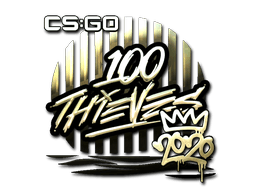 Pegatina | 100 Thieves (dorada) | CRM 2020