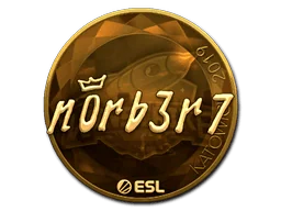Pegatina | n0rb3r7 (dorada) | Katowice 2019