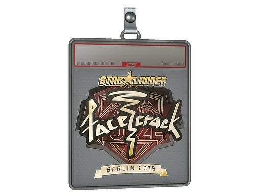 Placa de pegatinas | facecrack (dorada) | Berlín 2019