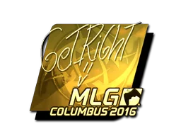 Pegatina | GeT_RiGhT (dorada) | MLG Columbus 2016