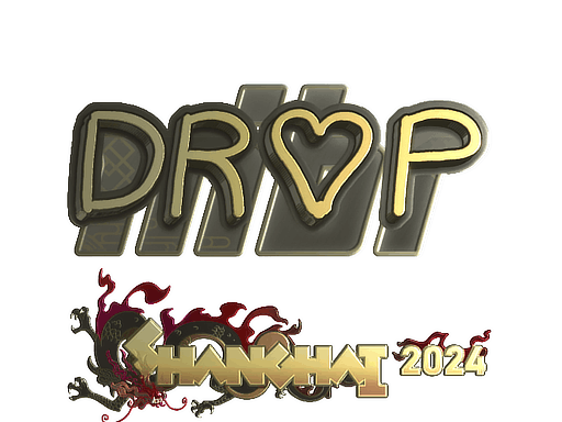 Pegatina | drop (dorada) | Shanghái 2024
