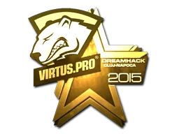 Pegatina | Virtus.Pro (dorada) | Cluj-Napoca 2015