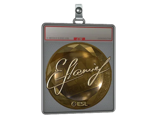 Placa de pegatinas | flamie (dorada) | Katowice 2019