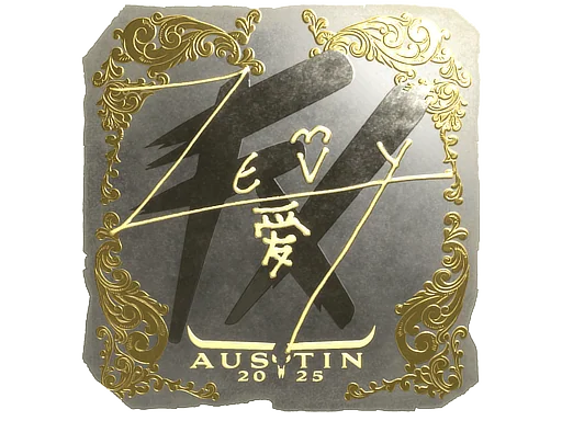 Pegatina | zevy (dorada) | Austin 2025