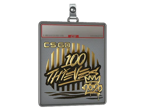 Placa de pegatinas | 100 Thieves (dorada) | CRM 2020